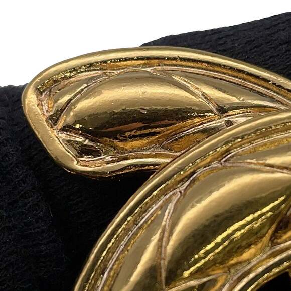 CHANEL Gold Logo Brooch